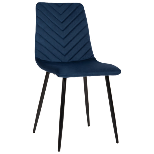DINING CHAIR LATRELL HM8587.08 BLUE VELVET & BLACK METAL LEGS 43x54x88Hcm. image 1