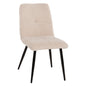 CHAIR SHELLY HM8590.02 TEDDY FABRIC IN WHITE-BLACK METAL LEGS 48x64x87Hcm. image 1