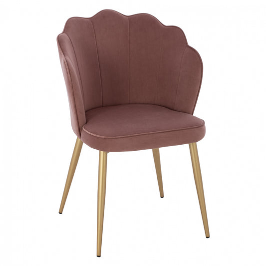 CHAIR HM8737.02 VELVET DUSTY PINK WITH METAL GOLD FRAME 48x48x85 cm. image 1