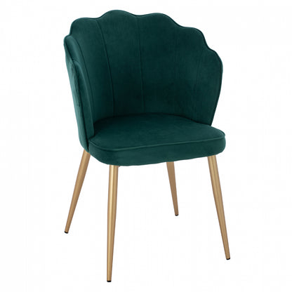 CHAIR HM8737.03 VELVET GREEN WITH METAL GOLD FRAME 48x48x85 cm. image 1