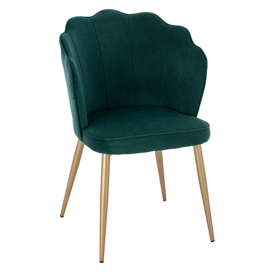 CHAIR HM8737.03 VELVET GREEN WITH METAL GOLD FRAME 48x48x85 cm. image 1
