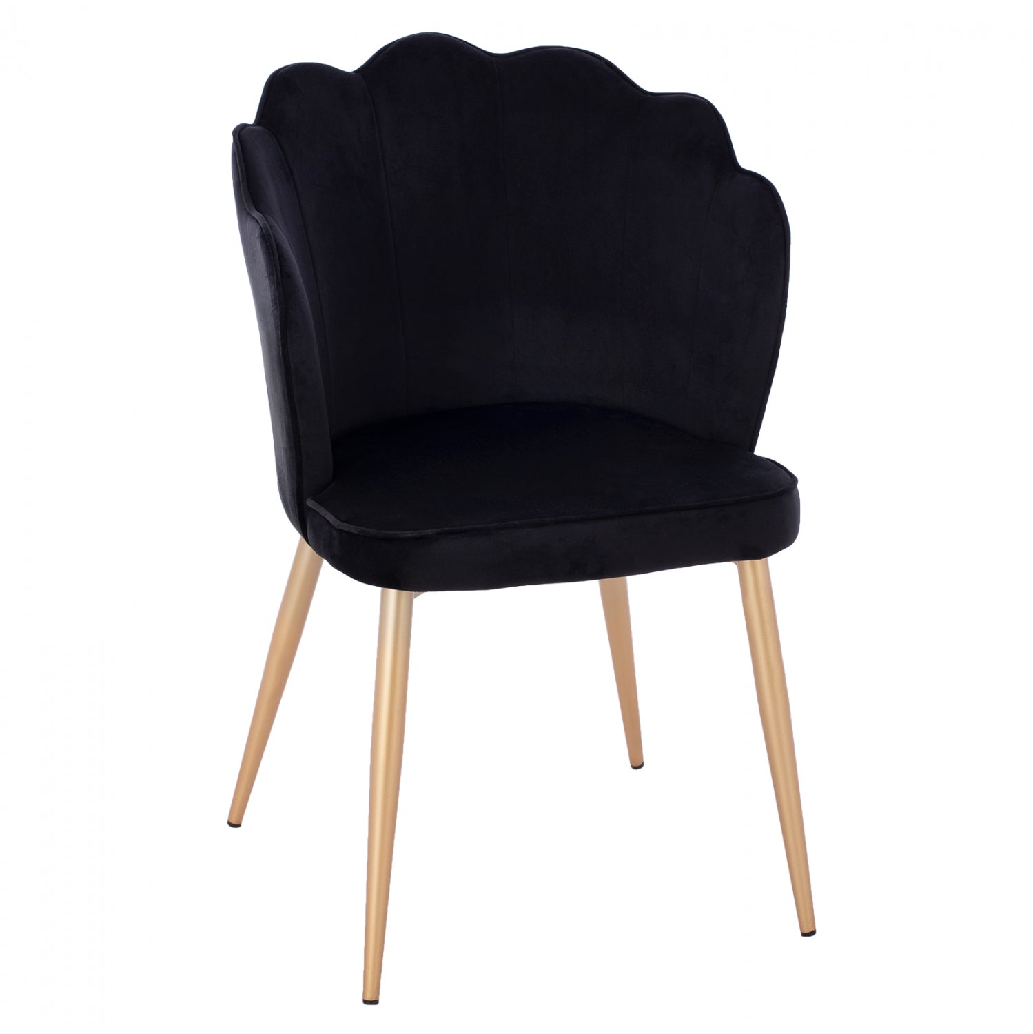 CHAIR HM8737.04 VELVET BLACK WITH METAL GOLD FRAME 48x48x85 cm. image 1