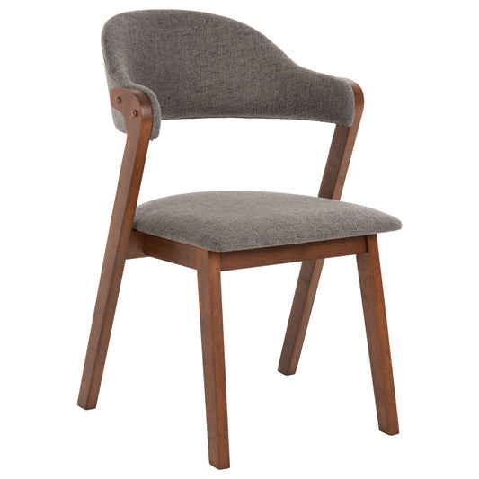 DINING CHAIR RIDER HM9734.01 RUBBERWOOD IN WALNUT COLOR-GREY FABRIC 59x59x83Hcm. image 1