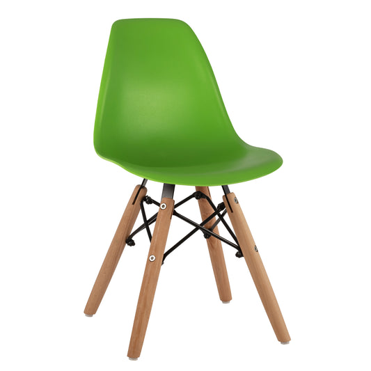 Chair Twist Kid HM8453.03 with wooden legs & green seat 30,5x33x59 cm image 1