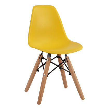 Chair Twist Kid HM8453.04 with wooden legs & seat Yellow PP 30,5x33x59 cm image 1
