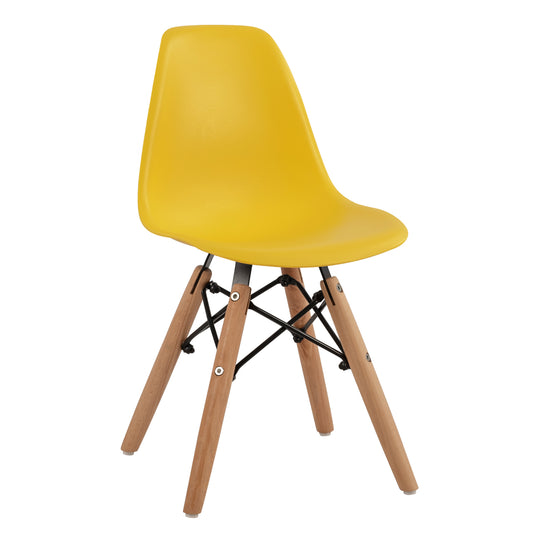 Chair Twist Kid HM8453.04 with wooden legs & seat Yellow PP 30,5x33x59 cm image 1