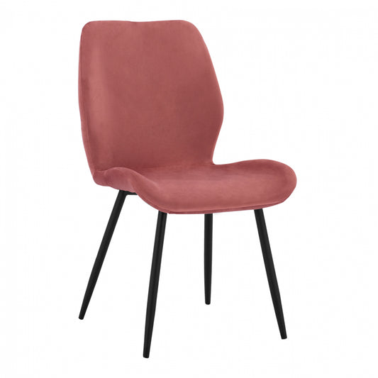 Dining Chair Klay in rotten apple velvet & black metallic frame HM8730.02 49X62,5X87 cm image 1