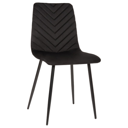 DINING CHAIR LATRELL HM8587.04 BLACK VELVET & BLACK METAL LEGS 43x54x88Hcm. image 1