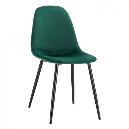 Dining Chair Leonardo Cypress Green Velvet with metallic legs HM00100.23 45x53x85 cm. image 1
