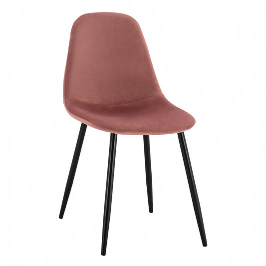 Dining Chair Leonardo Rotten apple velvet with metallic legs HM00100.02 45x53x85 cm. image 1