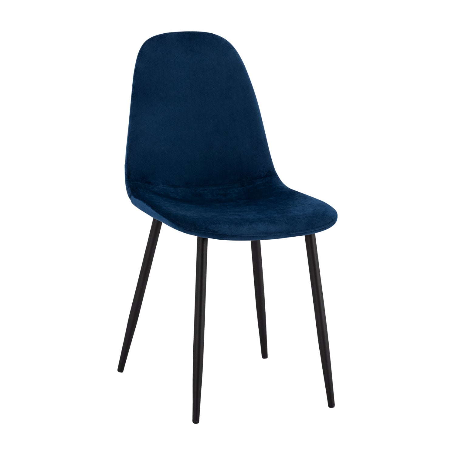 Chair Leonardo Velvet Blue with Metallic Legs HM00100.08 43x54x88 cm. image 1
