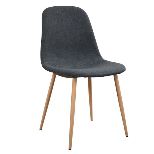 Dining chair Leonardo HM00100.10 with metallic legs and grey fabric 45x54x84Υ cm image 1