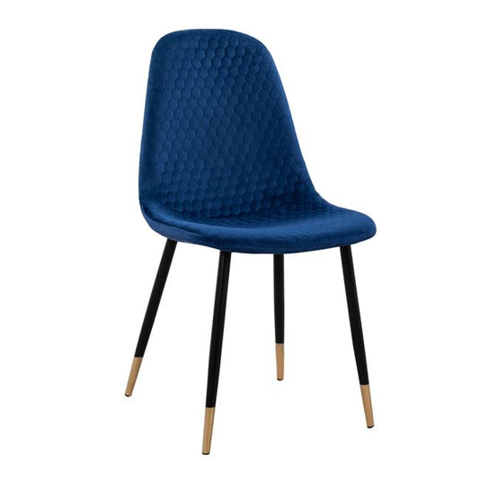 Chair Lucille HM8552.08 form Velvet Blue with metallic frame 45x56x81cm image 1