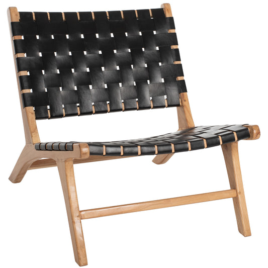 CHAIR FELIPE HM9384.02 SOLID TEAK BLACK PU 65Χ78Χ68Hcm. image 1