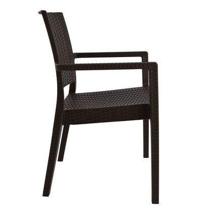 Chair with arms Polypropylene Dark Brown HM5134.02 57x55,5x89 cm