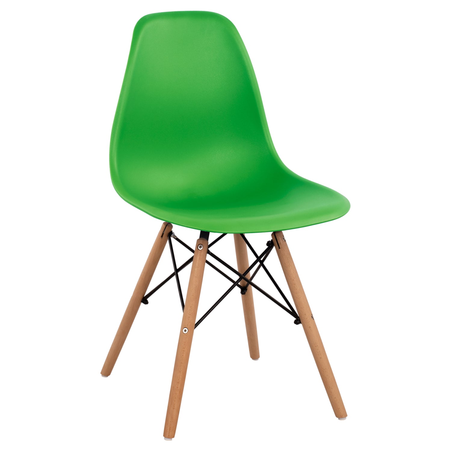 Chair with wooden legs and seat Twist PP Light Green HM8460.07 46x50x82 εκ. image 1