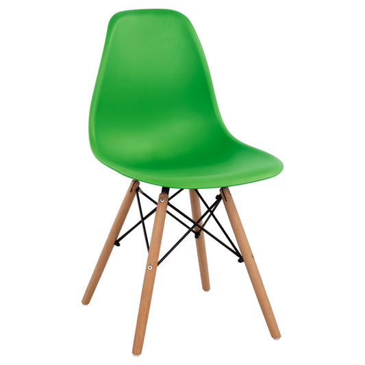 Chair with wooden legs and seat Twist PP Light Green HM8460.07 46x50x82 εκ. image 1