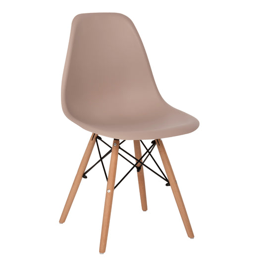 DINING CHAIR TWIST HM8460.35 WOODEN LEGS-POLYPROPYLENE LEGS-CAPPUCCINO COLOR 46x50x82Hcm. image 1