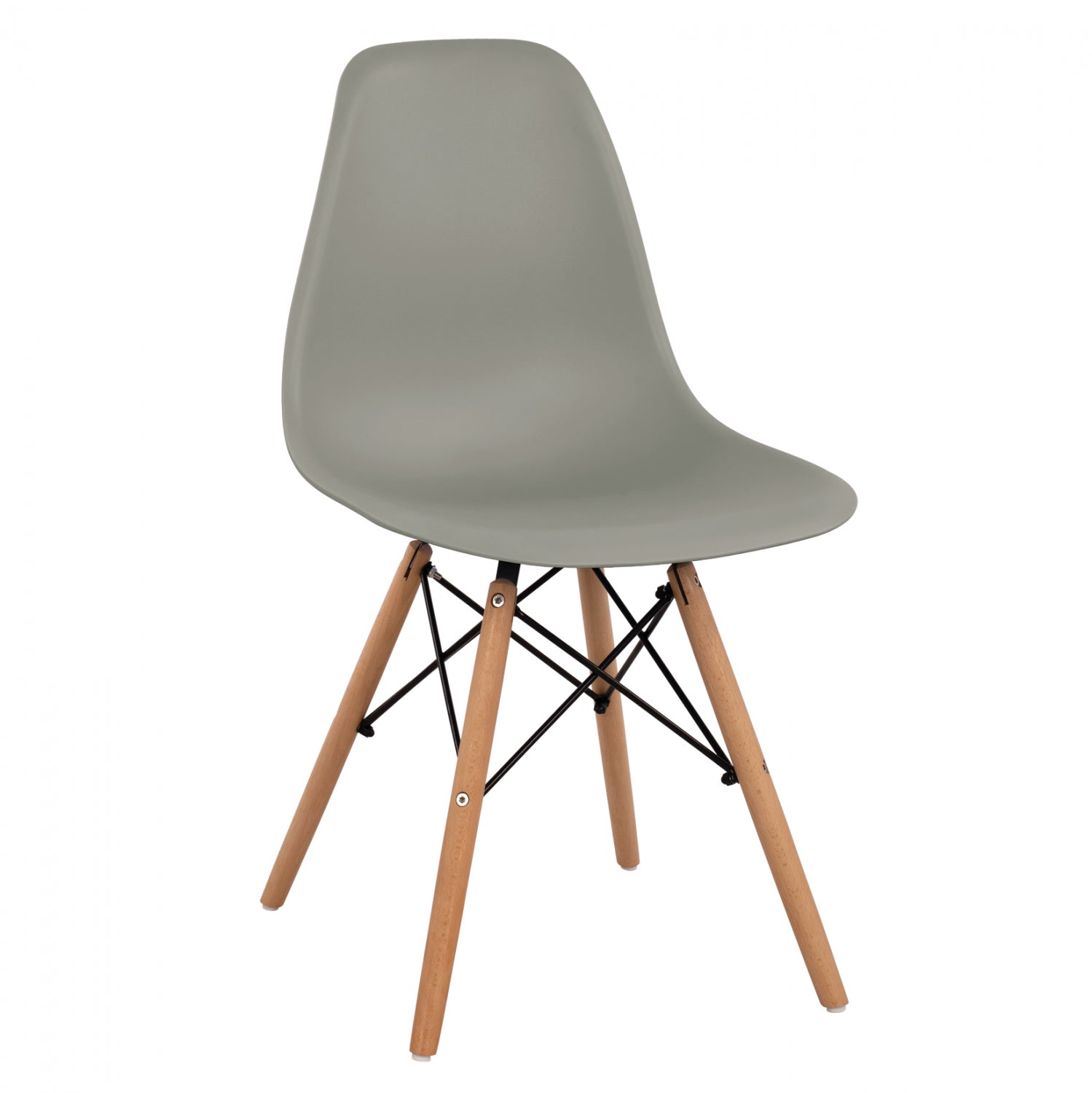 Chair with wooden legs and seat Twist PP Grey HM8460.10 46x50x82 cm image 1