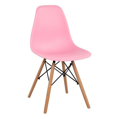 Chair with wooden legs and seat Twist PP Pink HM8460.05 46x50x82 cm image 1