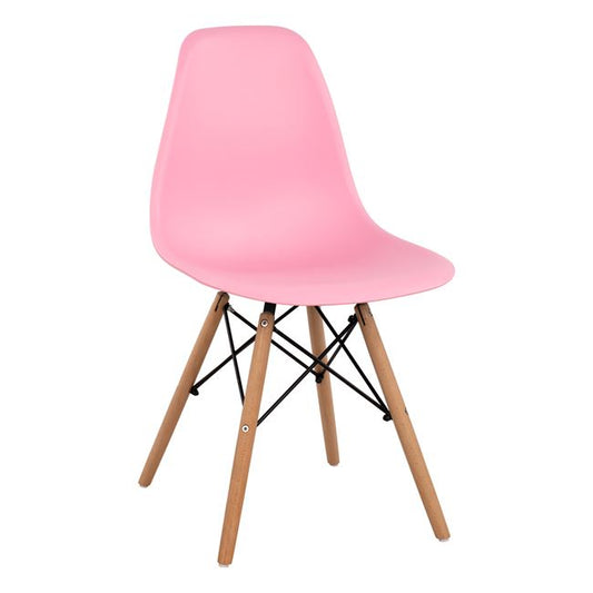 Chair with wooden legs and seat Twist PP Pink HM8460.05 46x50x82 cm image 1