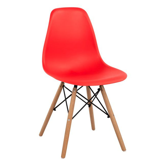Chair with wooden legs and seat Twist PP Red HM8460.04 46x50x82 cm image 1