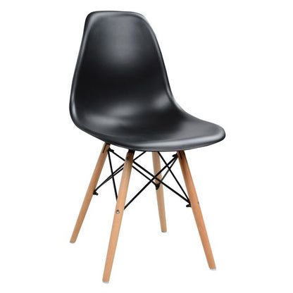 Chair with wooden legs and seat Twist PP black HM8460.02 46x50x82 cm image 1