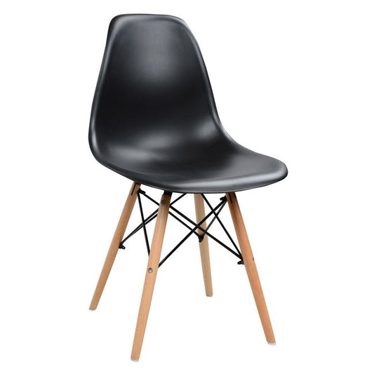 Chair with wooden legs and seat Twist PP black HM8460.02 46x50x82 cm image 1