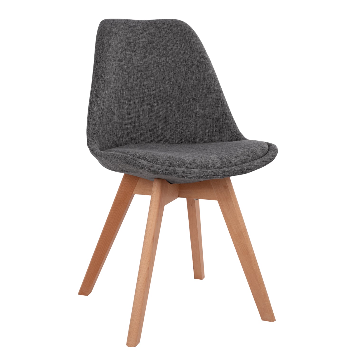 Chair Vegas with wooden legs and fabric Grey HM0033.50 48x55x82 cm image 1