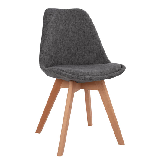 Chair Vegas with wooden legs and fabric Grey HM0033.50 48x55x82 cm image 1