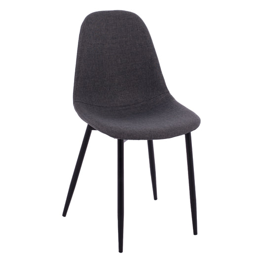 Dining chair Leonardo HM00100.16 with metallic legs and dark grey fabric 43,5x59x84 cm. image 1