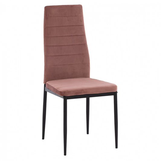 METAL CHAIR HM0037.32 DUSTY PINK VELVET WITH METAL FRAME K/D image 1