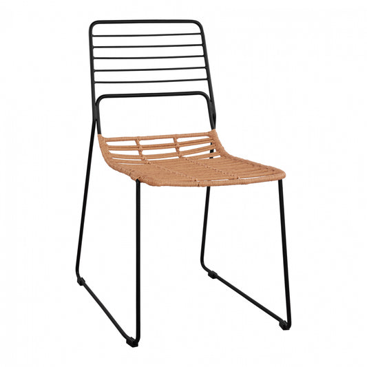 Metallic chair Allegra HM5694 with wicker beige 51x54x83cm image 1