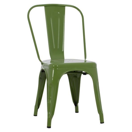 DINING CHAIR MELITA HM8641.13 METAL IN LIGHT OLIVE GREEN COLOR 43x50x82Hcm. image 1