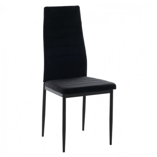 METAL CHAIR HM0037.34 BLACK VELVET WITH METAL FRAME K/D image 1