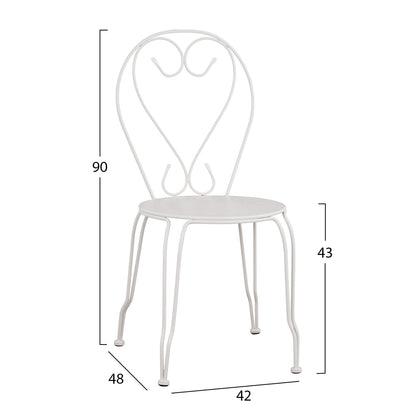 Metallic chair Amore White 42x48x90 cm HM5007.12