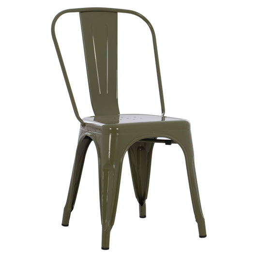 DINING CHAIR MELITA HM8641.03 METAL IN OLIVE GREEN COLOR 43x50x82Hcm. image 1