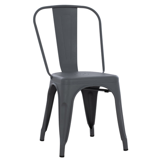 Metallic chair MELITA HM8641.10 in grey 43x50x82Hcm image 1