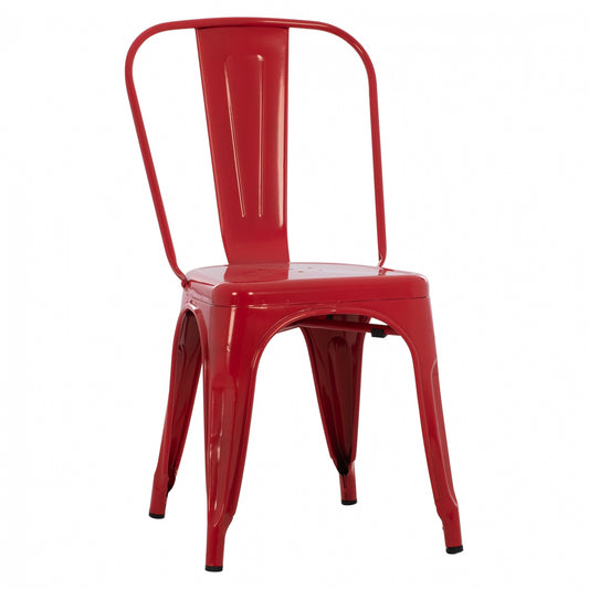 DINING CHAIR MELITA HM8641.04 METAL IN RED COLOR 43x50x82Hcm. image 1