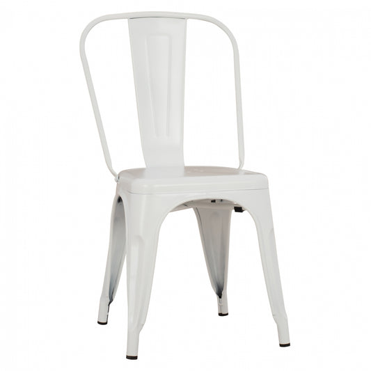 Metallic chair MELITA HM8641.21 in WHITE matte 43x50x82Ηcm image 1