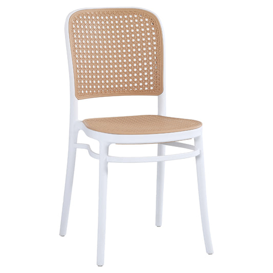 CHAIR POLYPROPYLENE FLOW HM5937.01 WHITE WITH BEIGE SEAT AND BACKREST 41x49x102Hcm. image 1