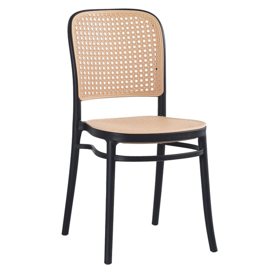 CHAIR POLYPROPYLENE FLOW HM5937.02 BLACK WITH BEIGE SEAT AND BACKREST 41x49x102Hcm. image 1