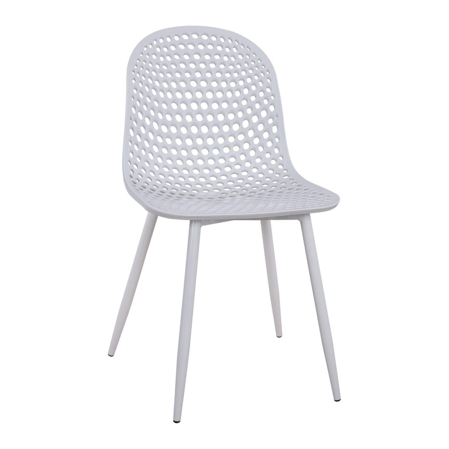 Polypropylene Armchair Milana HM8512.01 White with Metallic Legs 47x58x84cm image 1