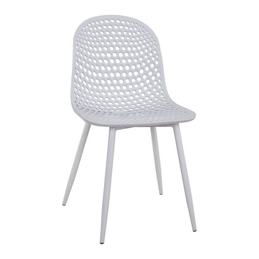 Polypropylene Armchair Milana HM8512.01 White with Metallic Legs 47x58x84cm image 1