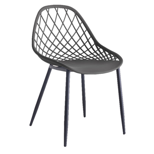 CHAIR POLYPROPYLENE HM9524.10 IN GREY COLOR WITH BLACK METAL LEGS 52x53x82Hcm. image 1