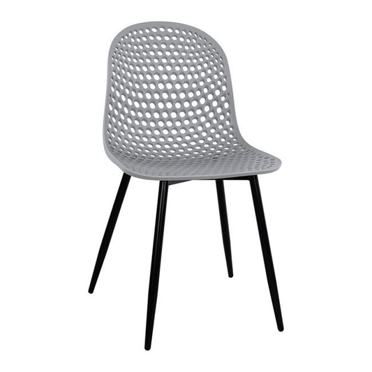 Polypropylene Armchair Milana HM8512.10 Grey with Metallic Legs 45x51x84 cm image 1