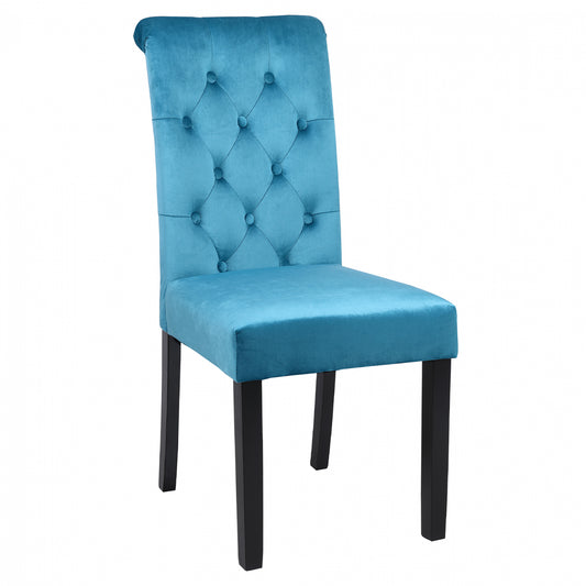 CHAIR ROXIE HM8919.08 K/D TURQUOISE VELVET WITH WOODEN FEET 46,5x61,5x100Υ cm. image 1