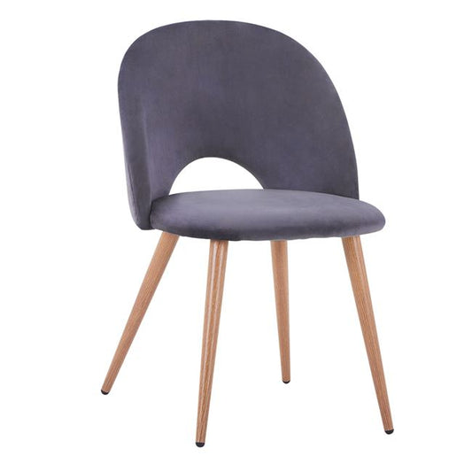 Dining Chair Velvet Grey with metallic legs HM8544.01 52x49,5x77 cm image 1