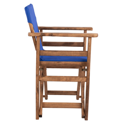 Director's chair Limnos Walnut with textline Blue HM10368.01