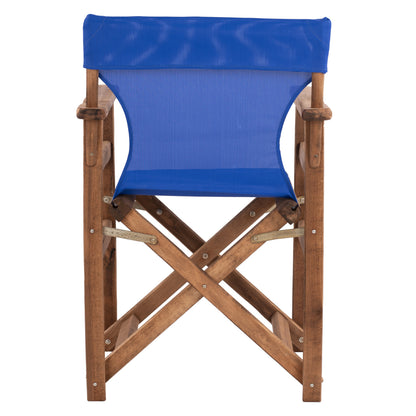 Director's chair Limnos Walnut with textline Blue HM10368.01